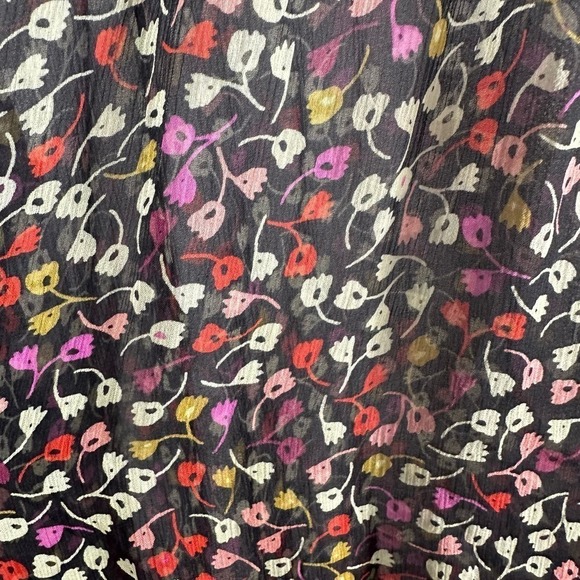 Joie Epworth Long Sleeve Sheer Button Blouse Black Caviar Size XXS - Picture 11 of 12